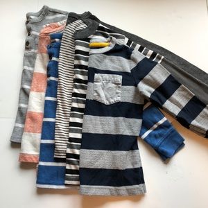 Boys Striped Long Sleeve Top Bundle